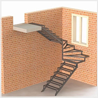 Металлическая лестница с забежными ступенями